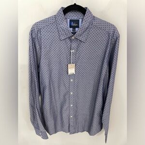 New! Boden Men’s Slim Fit Button Down Long Sleeve Cotton Shirt Large Navy Dot 16
